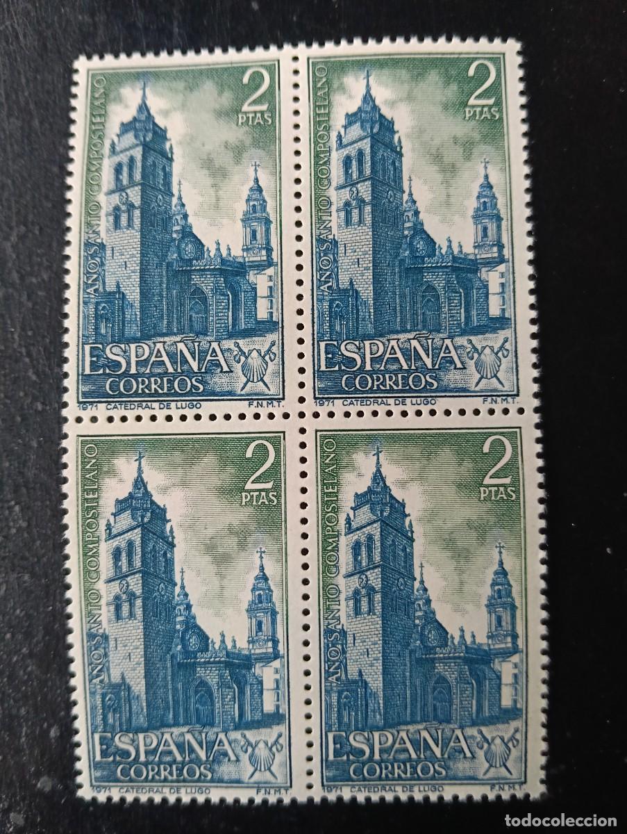 Sellos: Espa&ntilde;a 1971 - Edifil 2065 - A&ntilde;o Santo Compostelano. Catedral de Lugo - Bloque de 4
