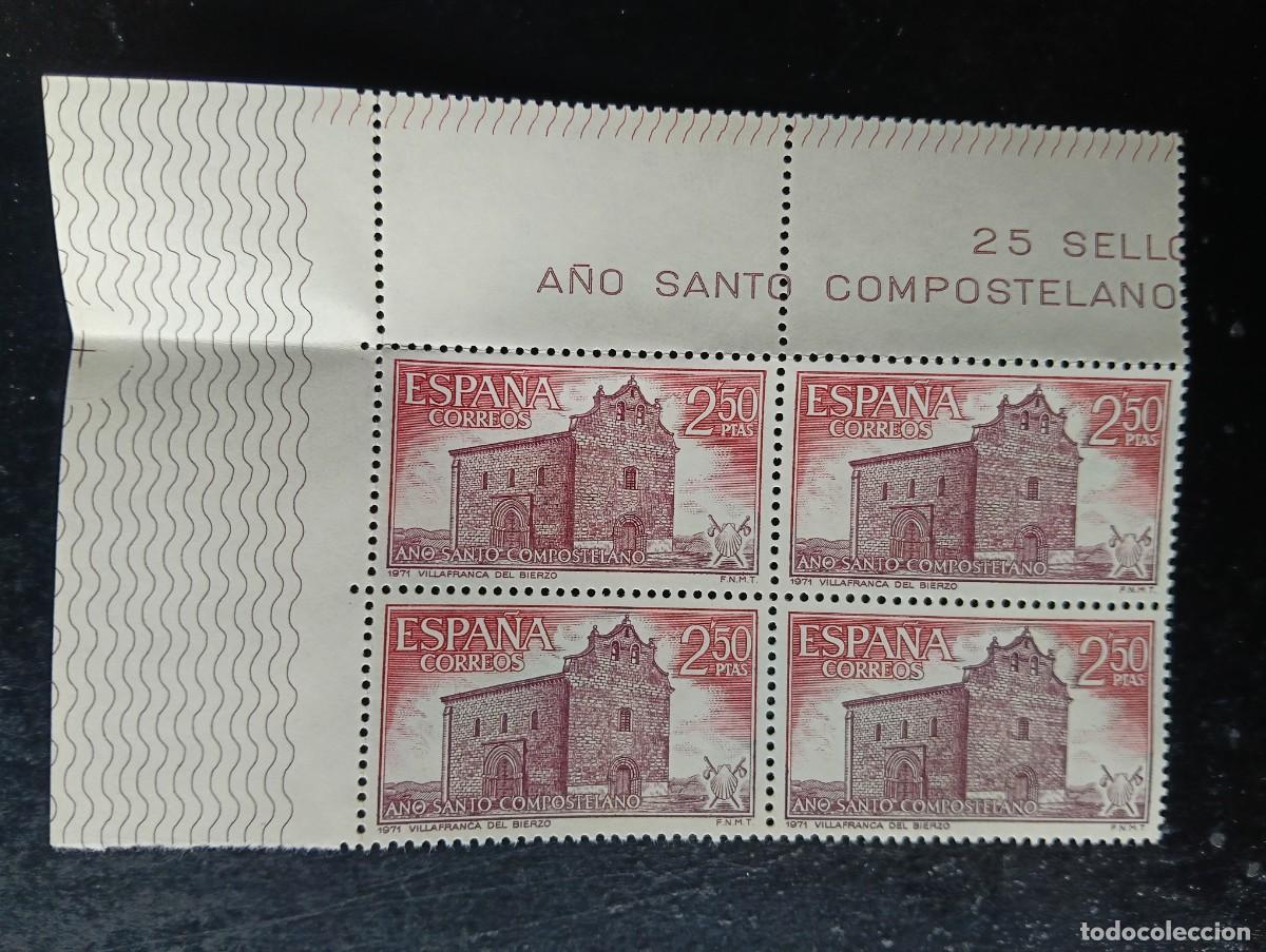 Sellos: Espa&ntilde;a 1971 - Edifil 2066 - A&ntilde;o Santo Compostelano. Ig. Villafranca del Bierzo - Bloque de 4