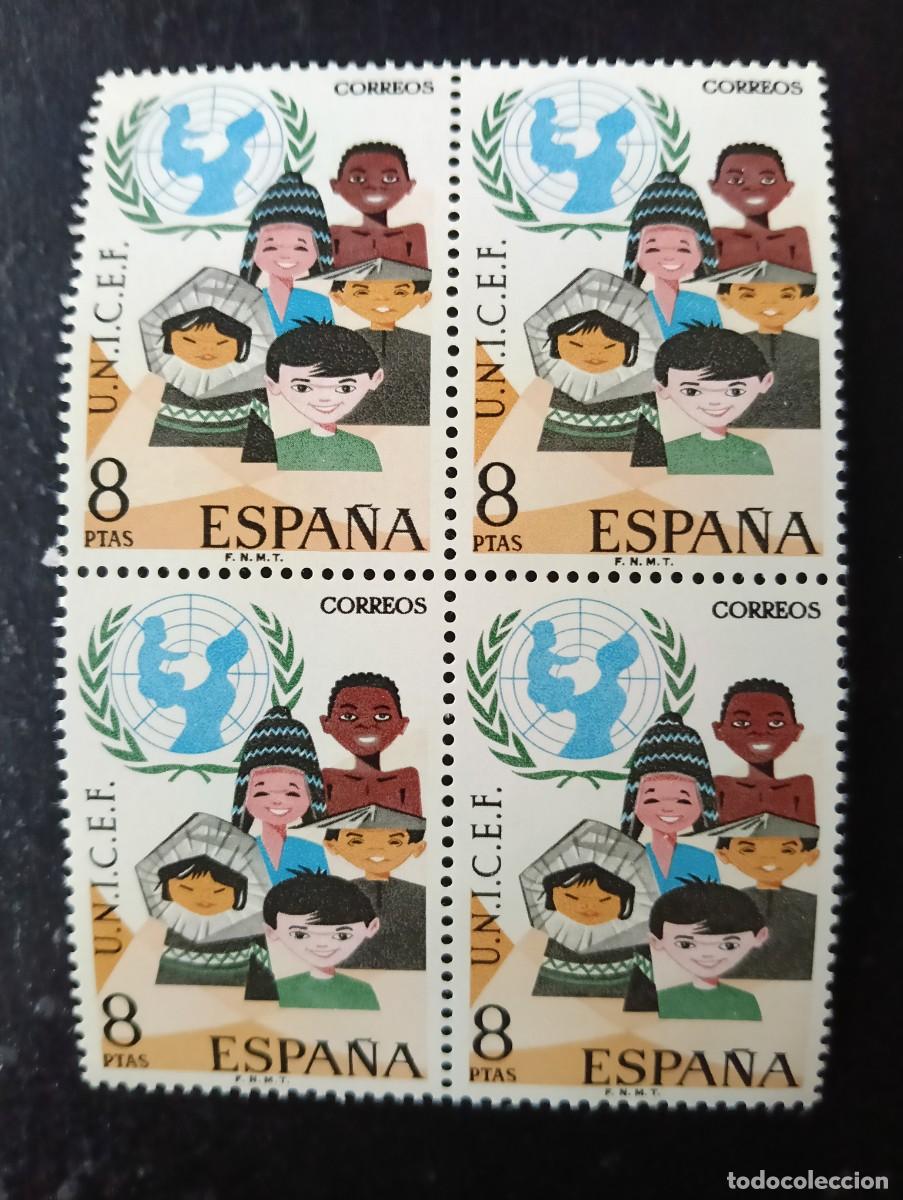 Sellos: Espa&ntilde;a 1971 - Edifil 2054 - XXV aniversario UNICEF - Bloque de 4