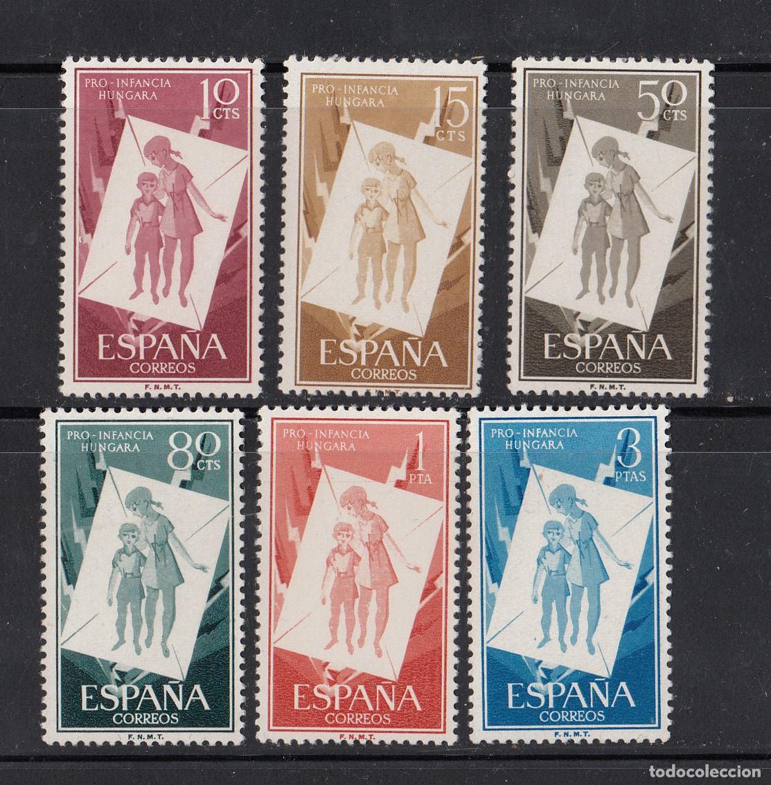Stamps: 1956 PRO INFANCIA HUNGARA NUMS. 1200 A 1205 COMPLETA - NUEVOS SIN FIJASELLOS