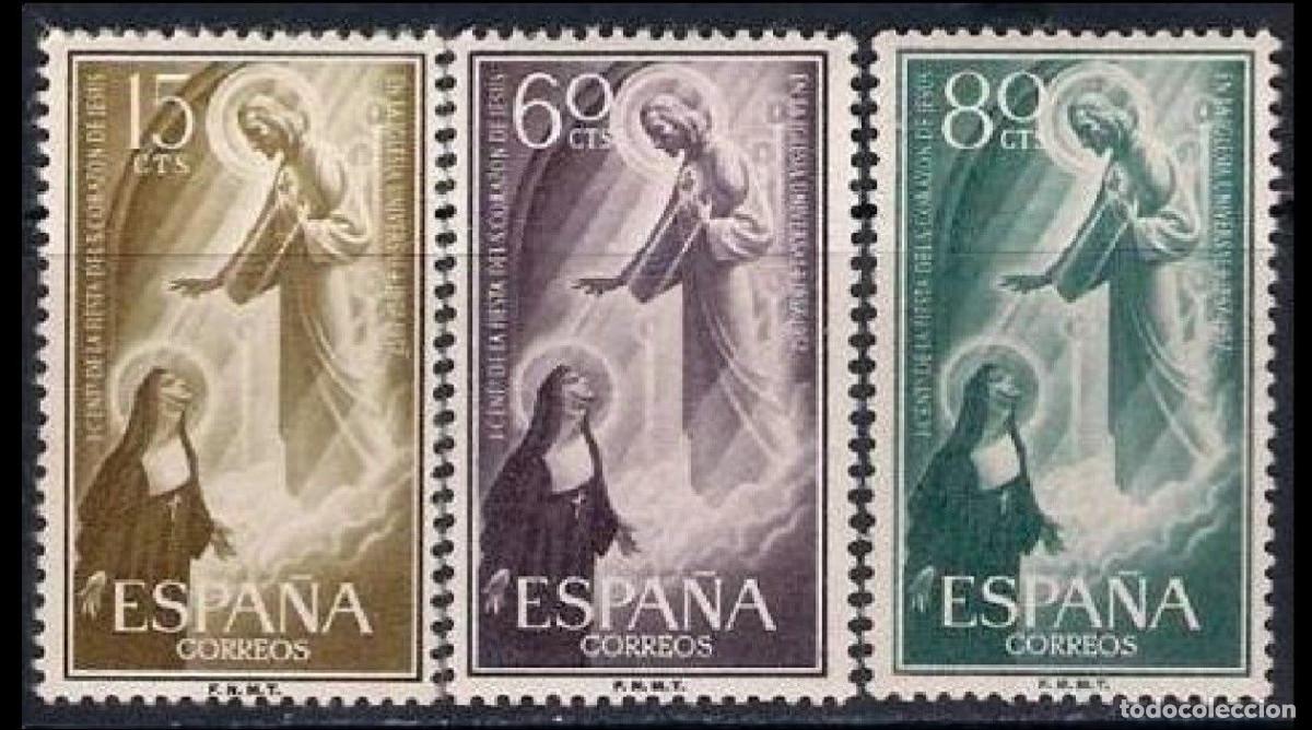 Sellos: 1957 EDIFIL 1206/08** NUEVOS SIN CHARNELA. CORAZON DE JESUS