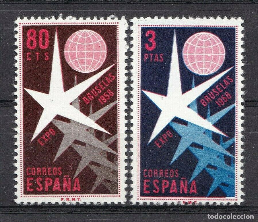 Sellos: 1958 EDIFIL 1220/21** NUEVOS SIN CHARNELA. EXPOSICION BRUSELAS (222-7)