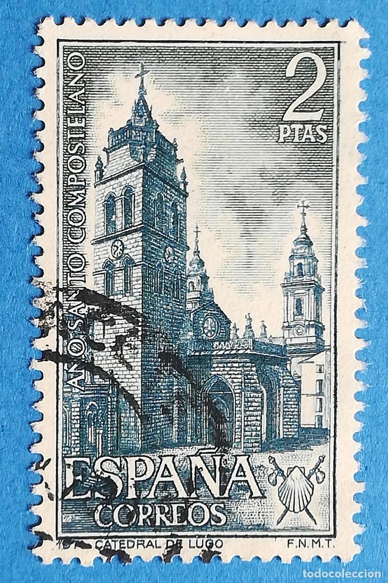 Sellos: A&ntilde;o Santo Compostelano. Catedral de Lugo. Edifil 2065. Usado sin fijasellos.