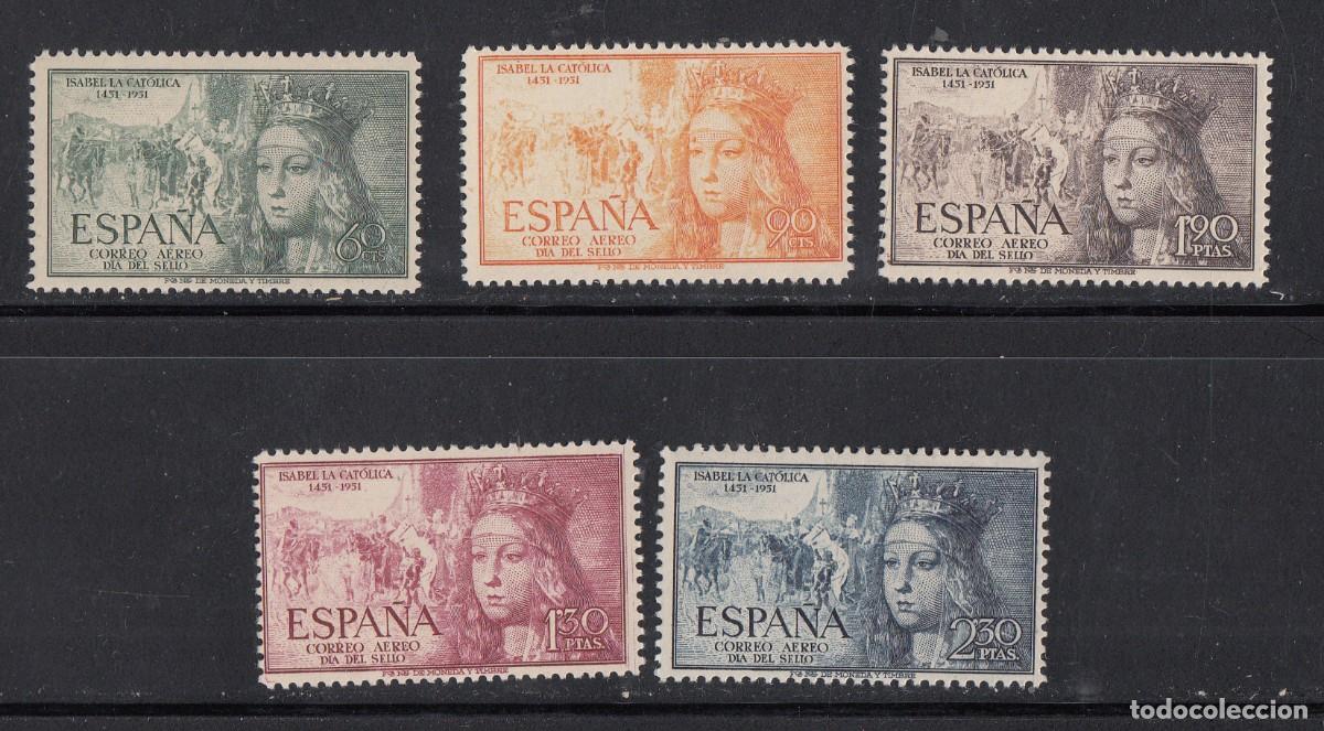 Sellos: 1951 -CENT NAC. ISABEL LA CAT&Oacute;LICA NUMS. 1097 A 1101 NUEVOS SIN FIJASELLOS