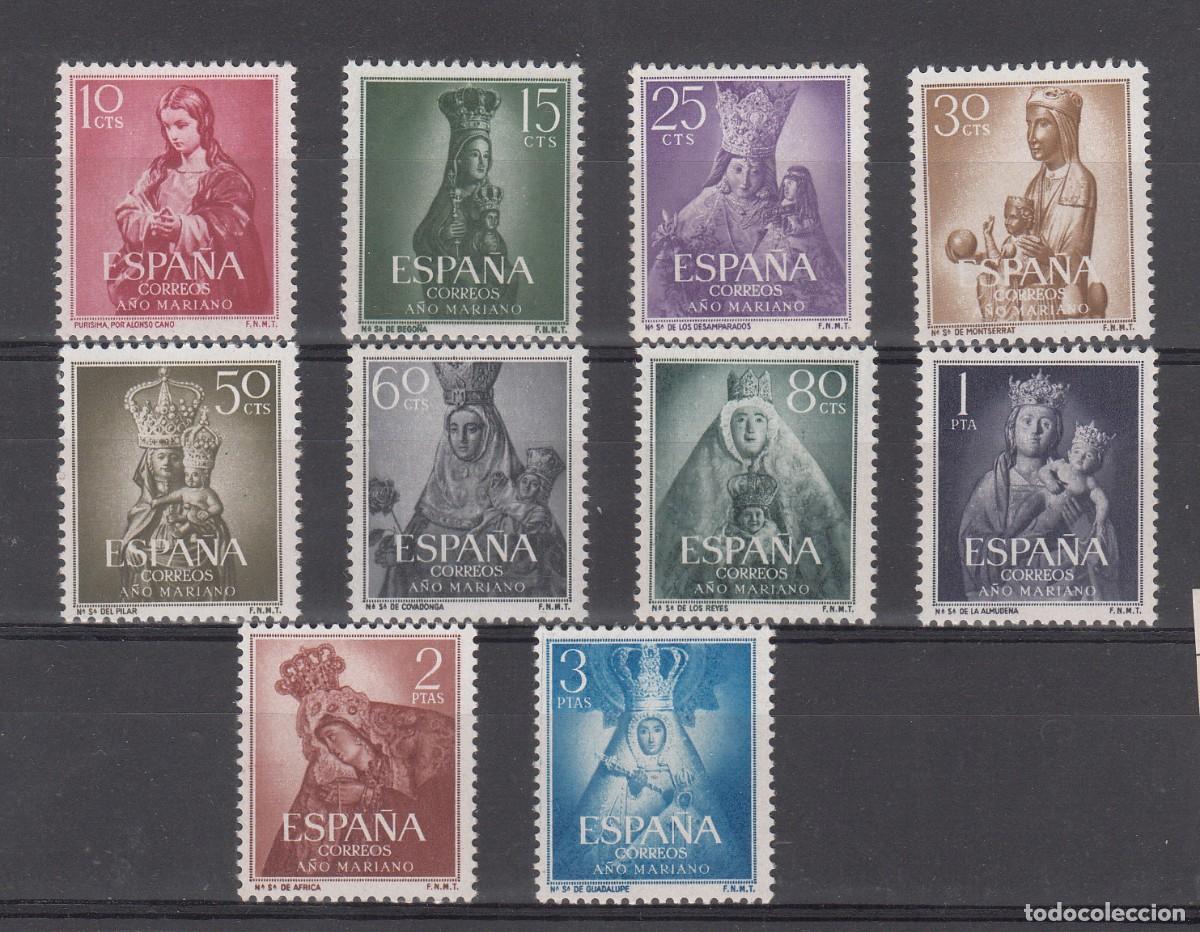Sellos: 1954 - A&Ntilde;O MARIANO NUMS. 1132 A 1141 NUEVOS SIN FIJASELLOS CON GOMA ORIGINAL