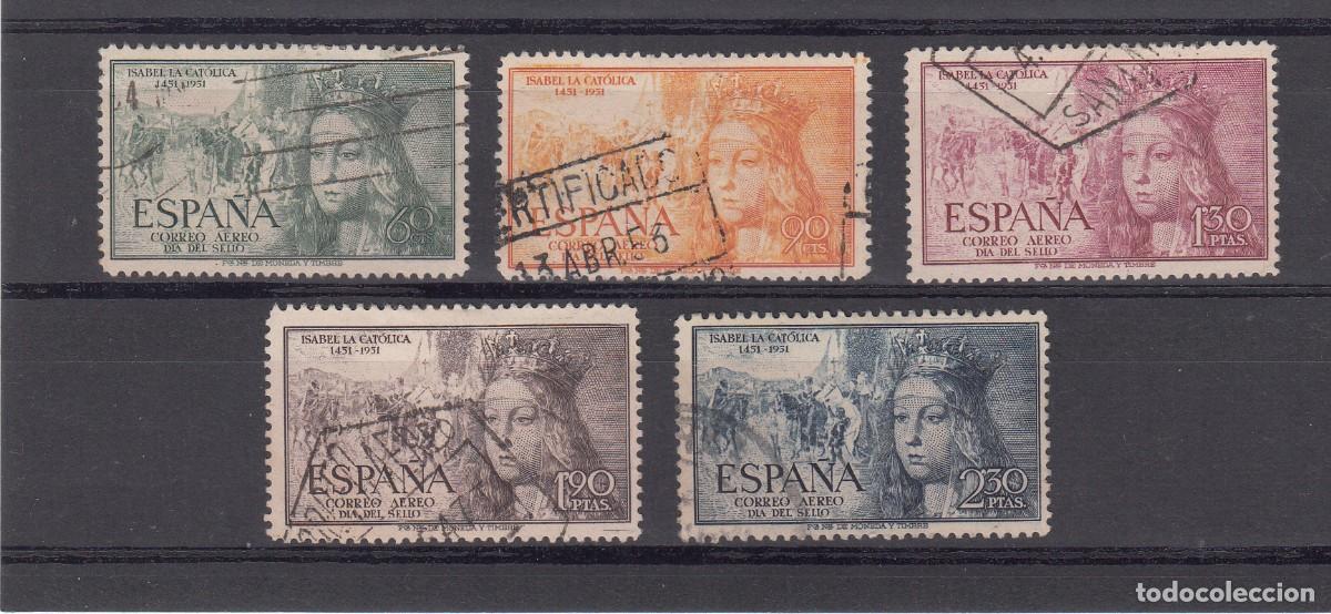 Sellos: 1951 CENT. NACIMIENTO ISABEL LA CAT&Oacute;LICA NUMS. 1097 A 1101 - USADOS