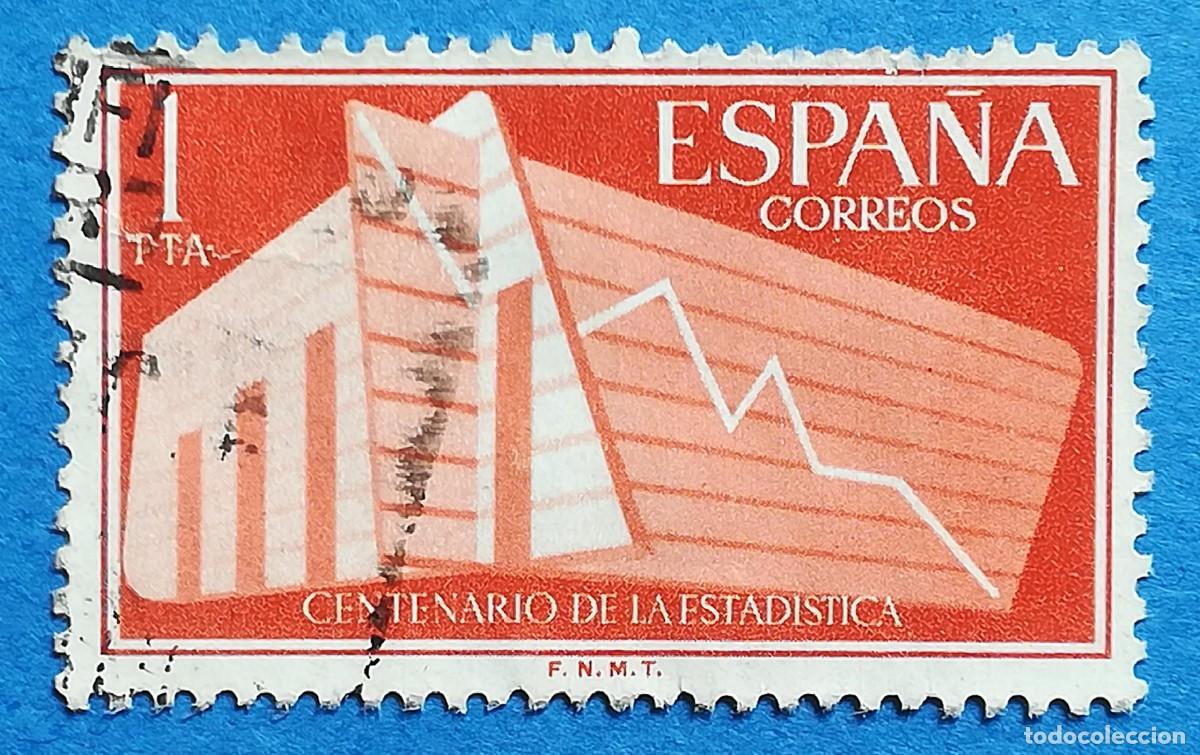 Sellos: I Centenario de la Estad&iacute;stica Espa&ntilde;ola. Edifil 1198. Usado