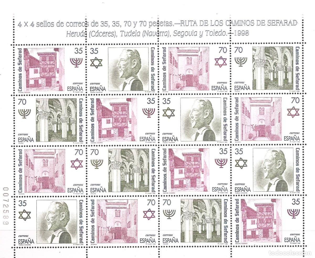 Sellos: Sellos de Espa&ntilde;a A&ntilde;o 1998 Ruta de los caminos Sefarad , Mini Pliego nuevo** N&ordm; Edifil 3600