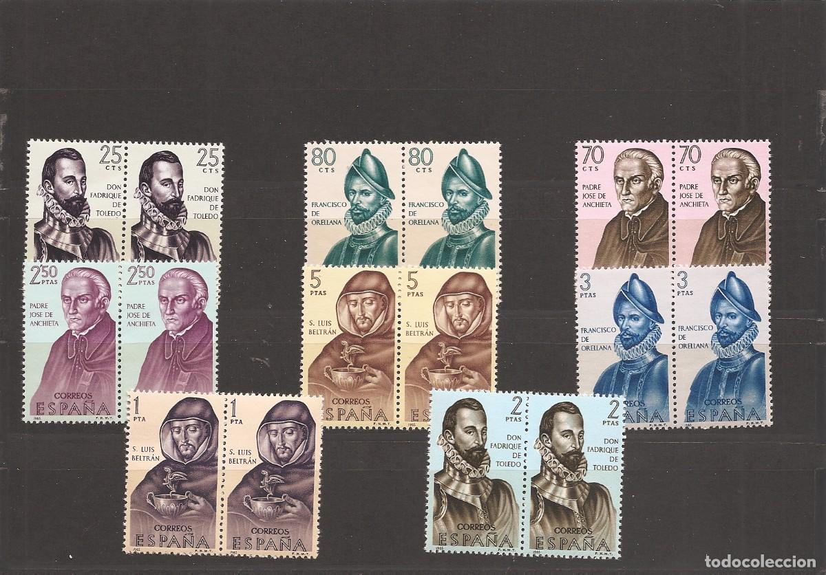Sellos: Sellos de Espa&ntilde;a A&ntilde;o 1965 Forjadores de Am&eacute;rica Sellos nuevos** en bloque de 4 N&ordm; Edifil 1678/85