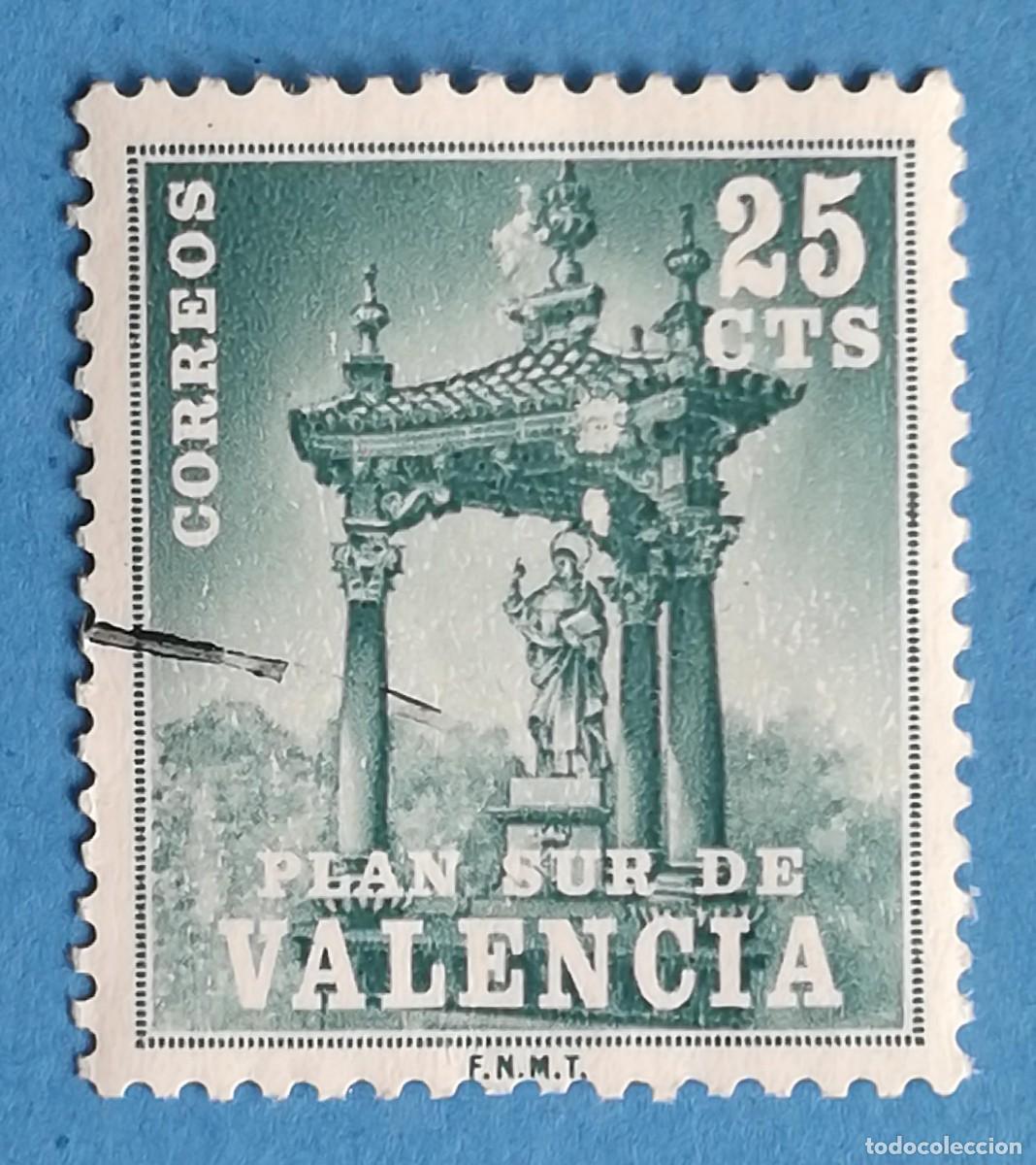 Sellos: Plan Sur de Valencia. Casalicio de San Vicente Ferrer. Edifil N&ordm; 6. Usado.