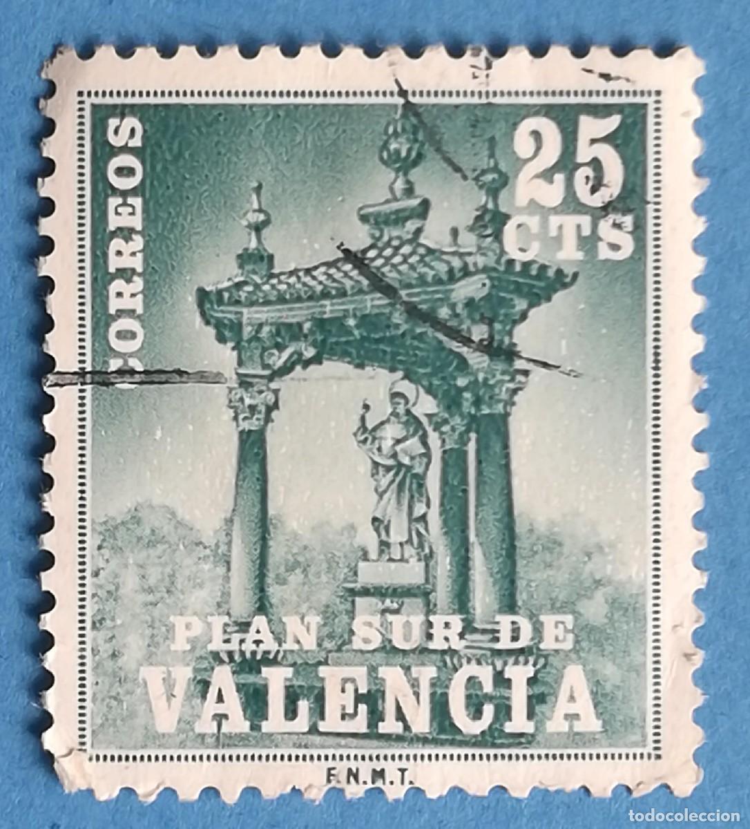 Sellos: Plan Sur de Valencia. Casalicio de San Vicente Ferrer. Edifil N&ordm; 6. Usado.