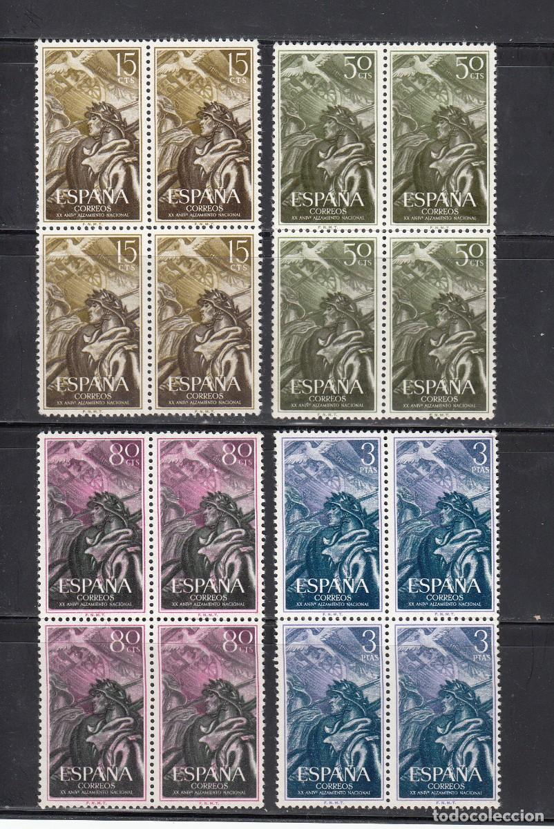 Sellos: 1956 - XX ANIVERSARIO DEL ALZAMIENTO NACIONAL NUMS. 1187 A 1190 NUEVOS SIN FIJASELLOS