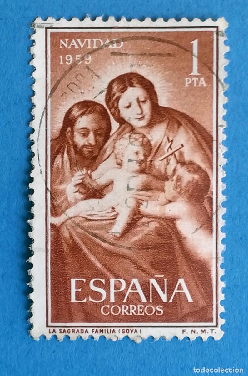 Sellos: Navidad 1959. La Sagrada Familia. Edifil 1253. Usado