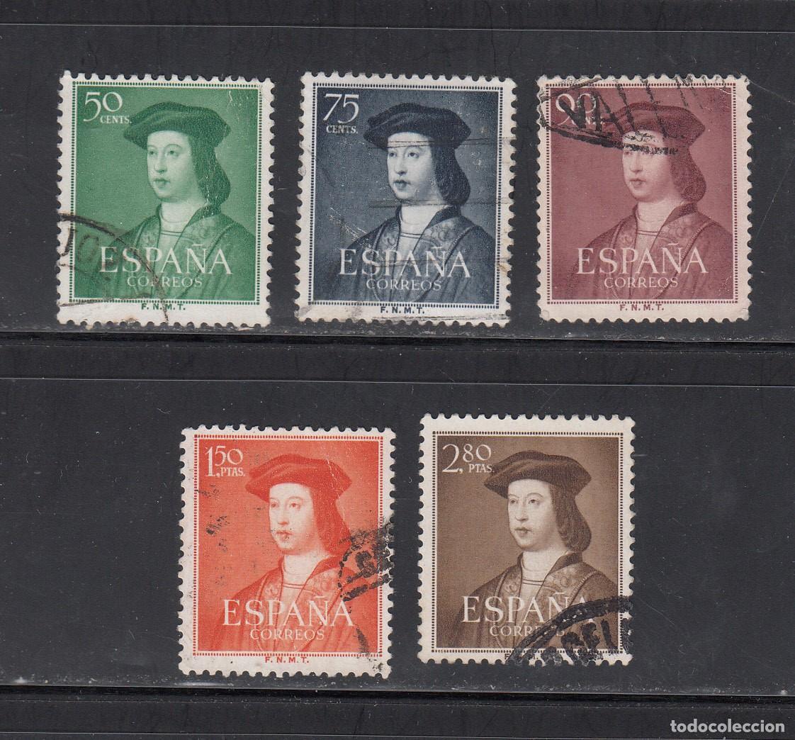 Sellos: 1951 CENTENARIO NACIMIENTO FERNANDO EL CAT&Oacute;LICO NUMS. 1106 A 1110 USADOS
