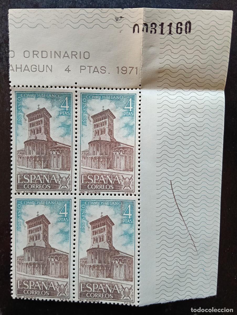 Sellos: espa&ntilde;a 1971 - Edifil 2069 -A&ntilde;o Santo Compostelano -Iglesia de San Tirso, Sahag&uacute;n - Bloque de 4