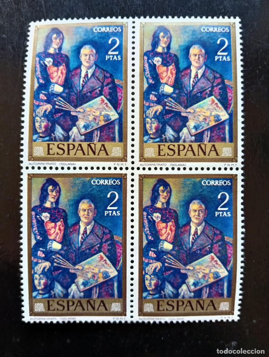 Sellos: Espa&ntilde;a 1972 - Edifil 2078 - Solana. Autorretrato - Bloque de 4