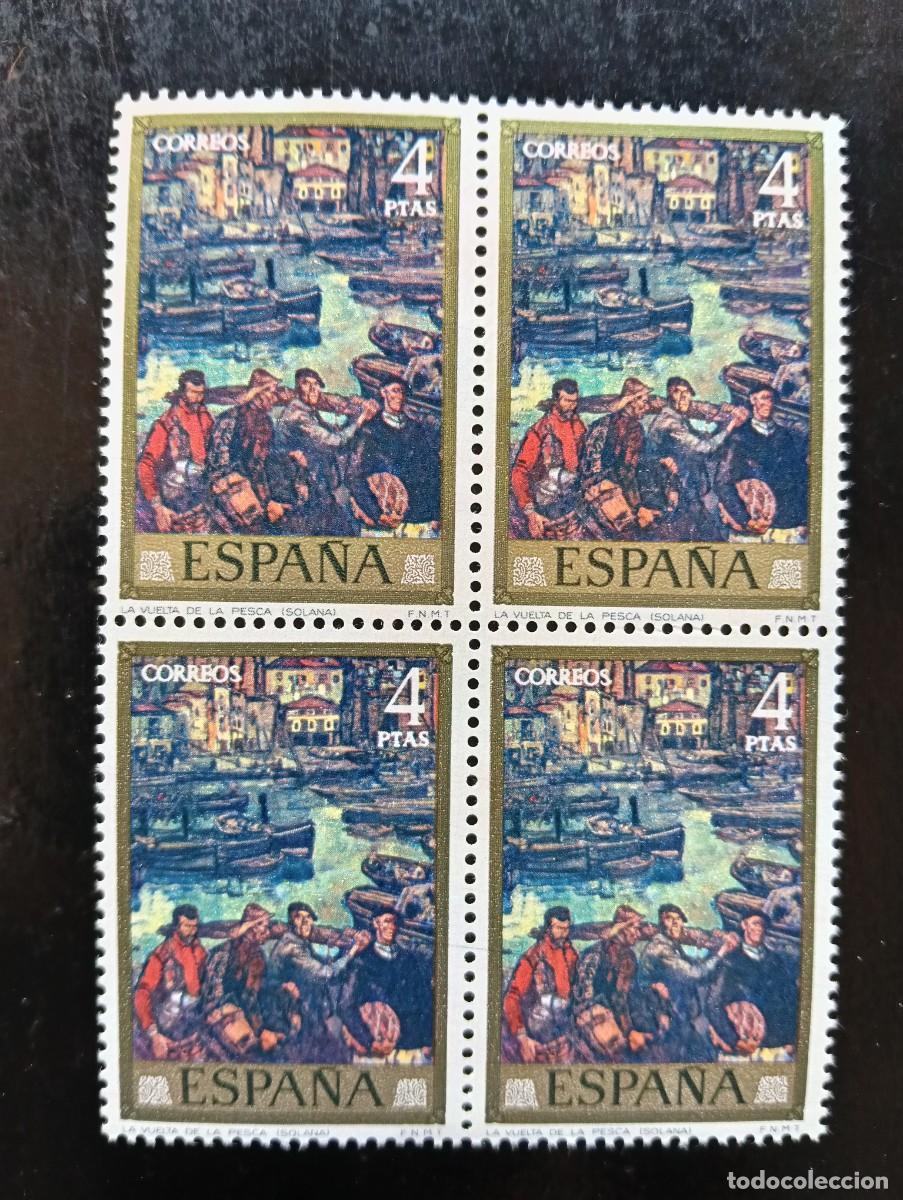 Sellos: Espa&ntilde;a 1972 - Edifil 2080 - Solana. La vuelta de la pesca - Bloque de 4