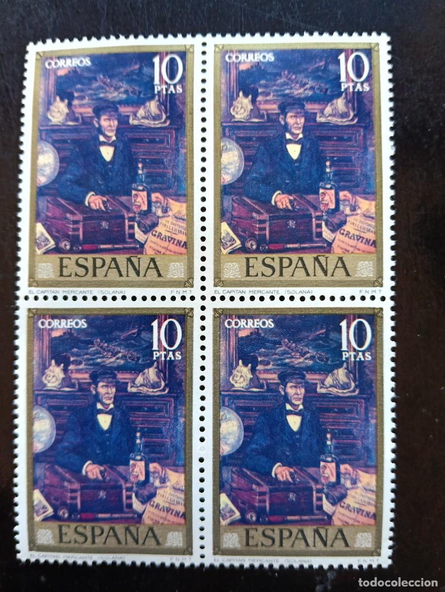 Sellos: Espa&ntilde;a 1972 - Edifil 2083 - Solana. El capit&aacute;n mercante - Bloque de 4