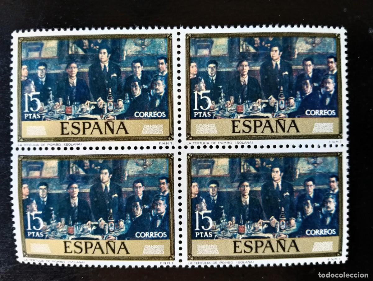 Sellos: Espa&ntilde;a 1972 - Edifil 2084 - Solana. La tertulia de Pombo - Bloque de 4