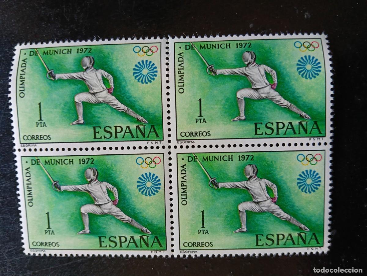 Sellos: Espa&ntilde;a 1972 - Edifil 2098 - XX Juegos Ol&iacute;mpicos en Munich. Esgrima - Bloque de 4