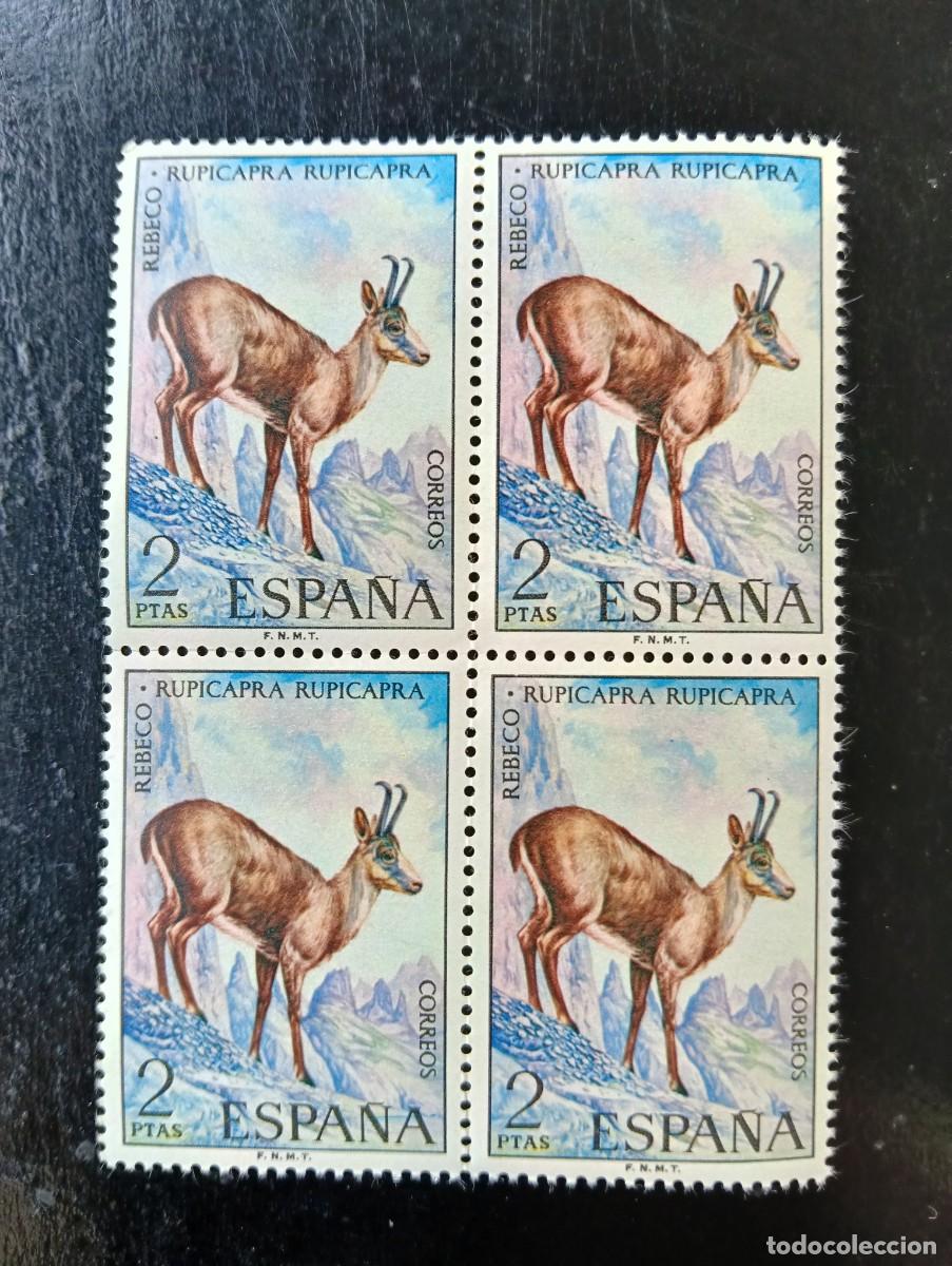 Sellos: Espa&ntilde;a 1972 - Edifil 2103 - Fauna hisp&aacute;nica. Rebeco - Bloque de 4