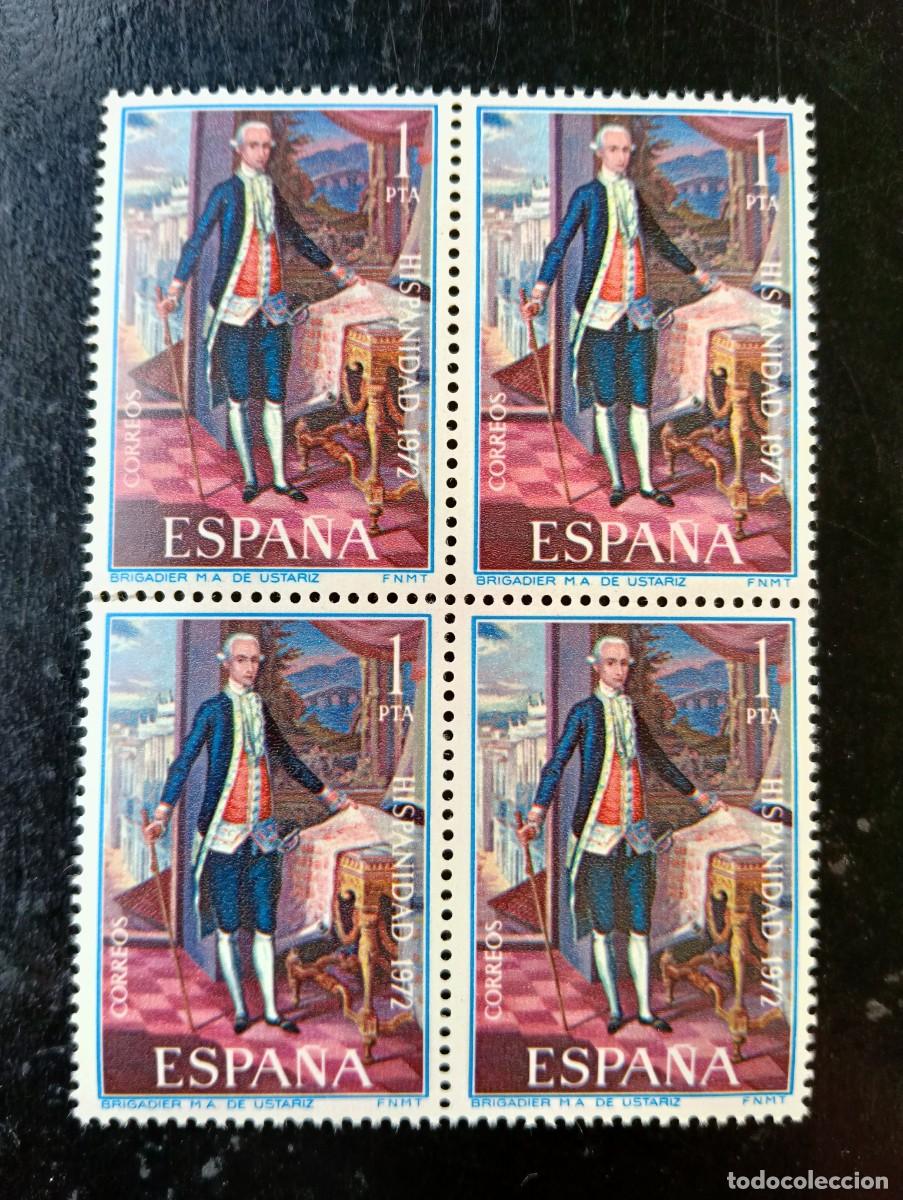 Sellos: Espa&ntilde;a 1972 - Edifil 2107 - Hispanidad. Brigadier M. A. de Ustariz - Bloque de 4
