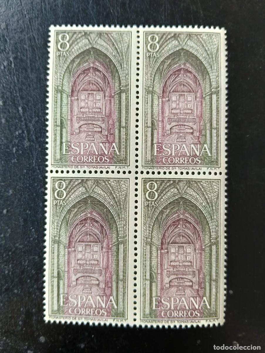 Sellos: Espa&ntilde;a 1972 - Edifil 2112 - Monasterio de Santo Tom&aacute;s, &Aacute;vila. Nave central - Bloque de 4
