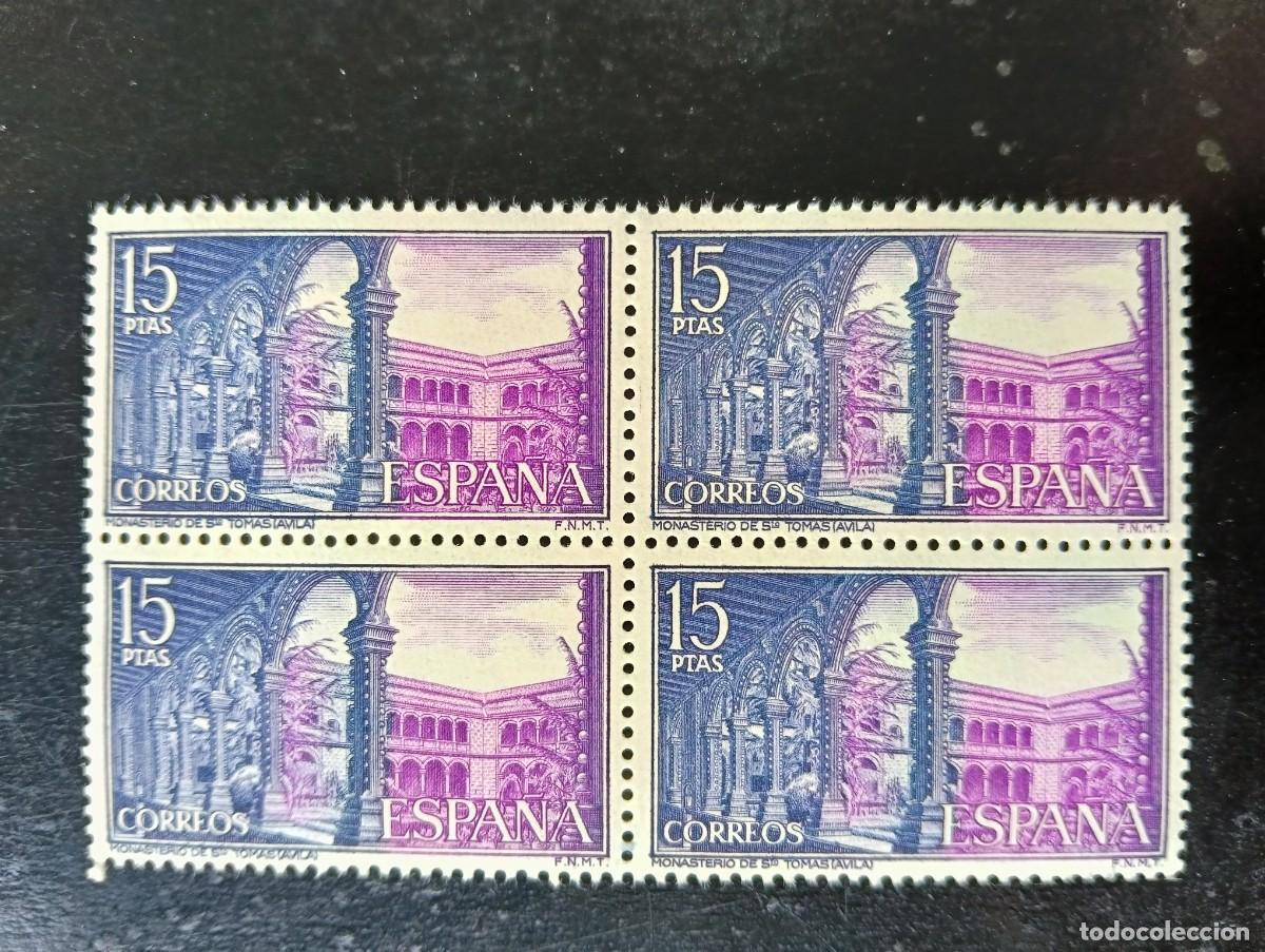 Sellos: Espa&ntilde;a 1972 - Edifil 2113 - Monasterio de Santo Tom&aacute;s, &Aacute;vila. Patio de Reyes - Bloque de 4