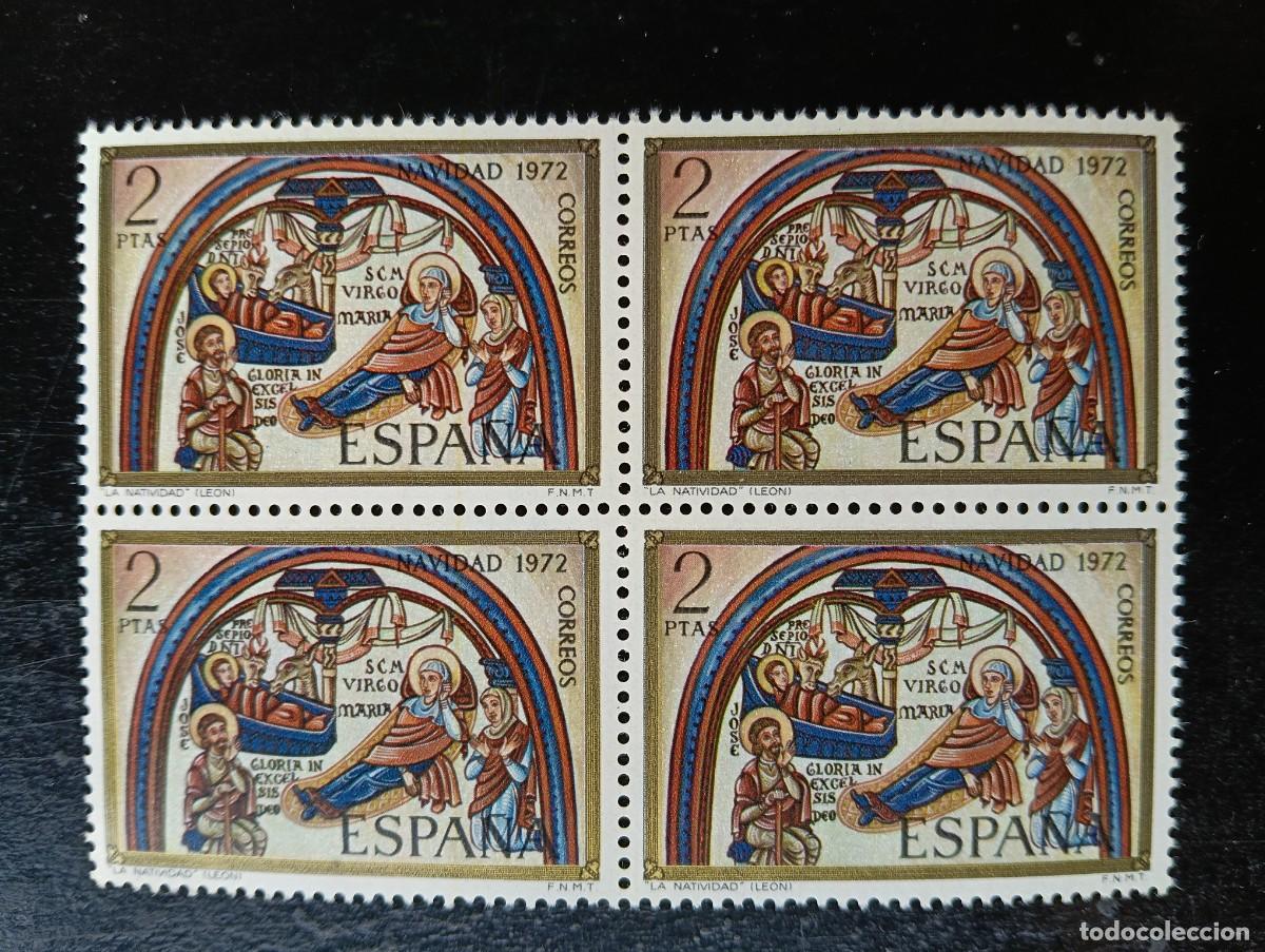 Sellos: Espa&ntilde;a 1972 -Edifil 2115 -Navidad. Pinturas de la Bas&iacute;lica de S. Isidoro (Le&oacute;n) - Bloque de 4