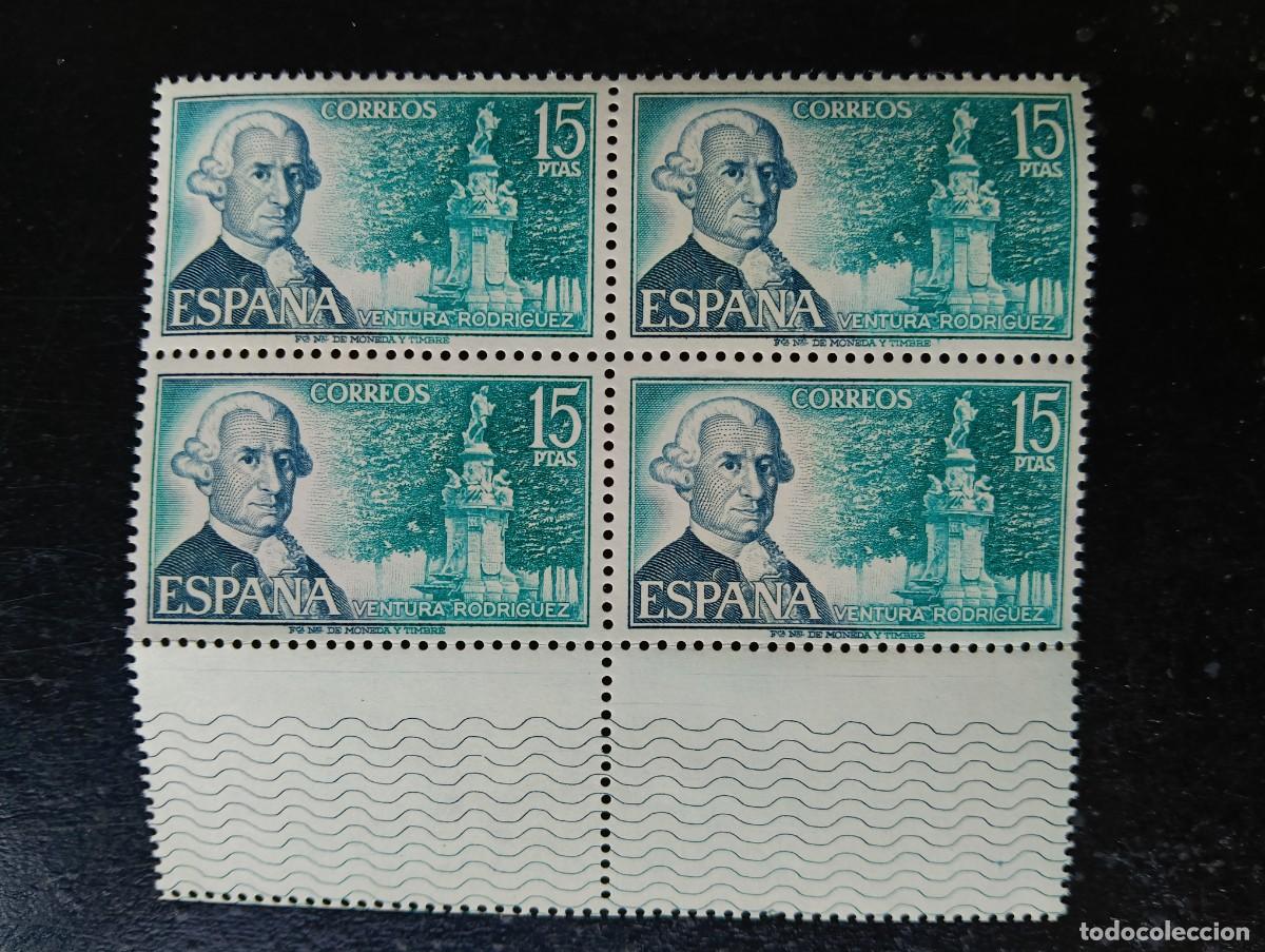 Sellos: Espa&ntilde;a 1973 - Edifil 2119 - Personajes espa&ntilde;oles. Ventura Rodr&iacute;guez - Bloque de 4