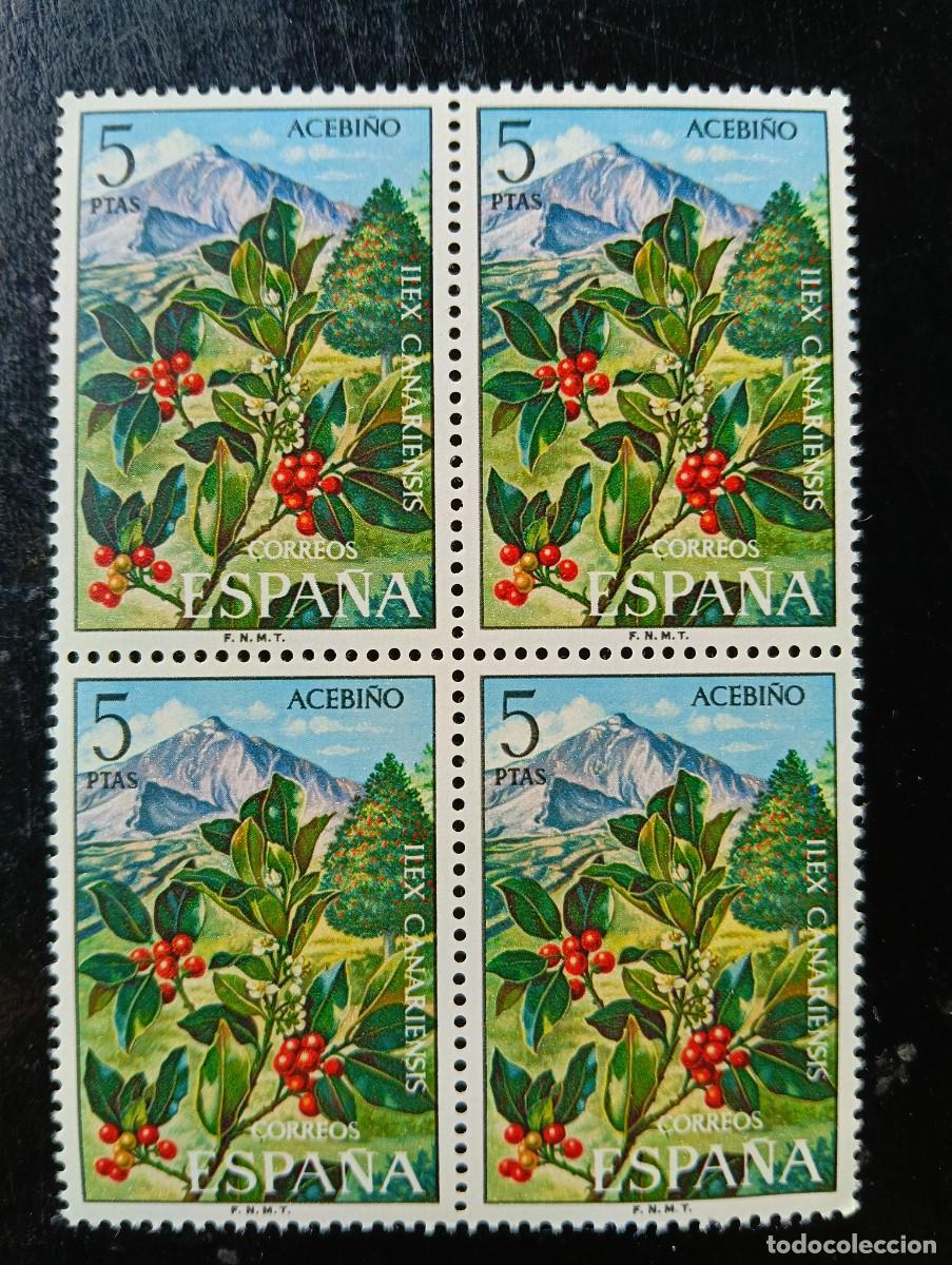Sellos: ESPA&Ntilde;A 1973 - EDIFIL 2123 - Flora - BLOQUE de 4