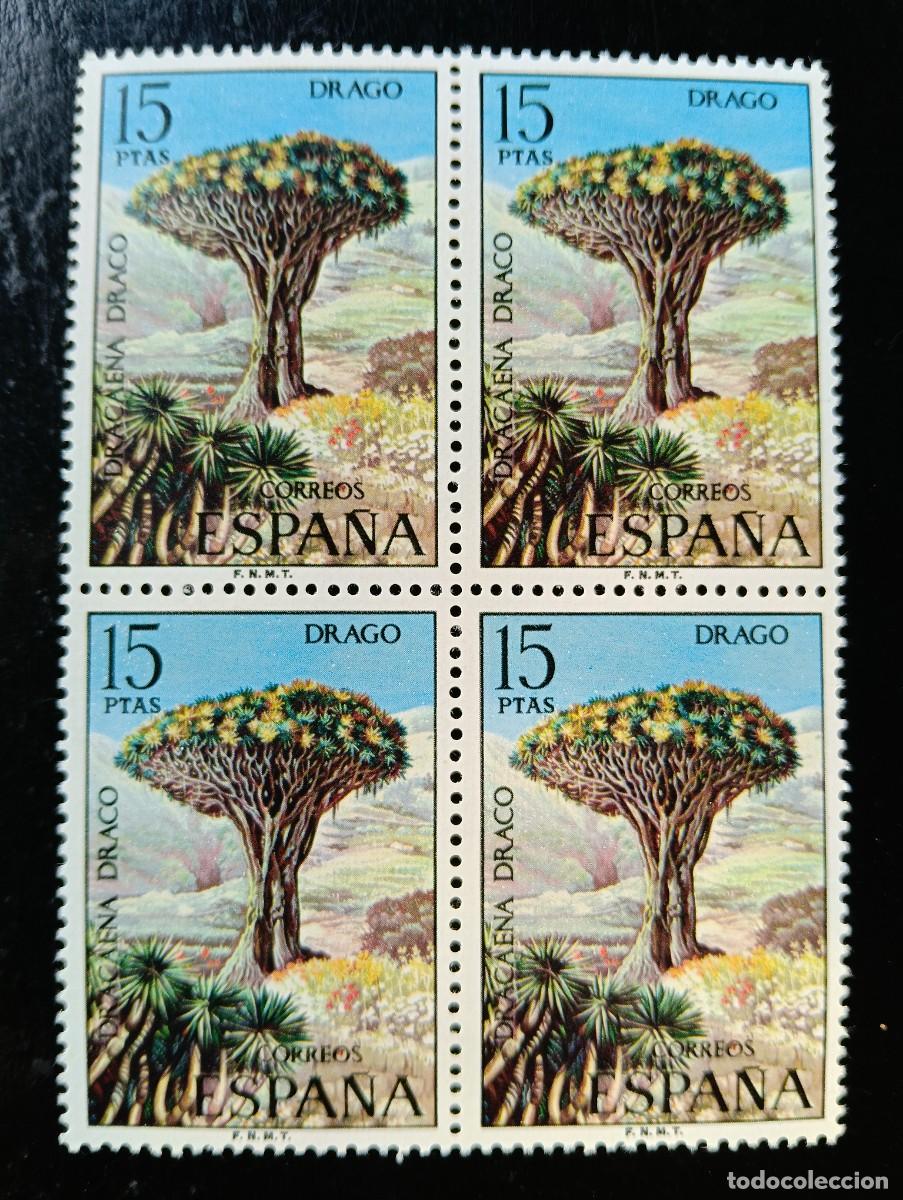 Sellos: ESPA&Ntilde;A 1973 - EDIFIL 2124 - Flora - BLOQUE de 4
