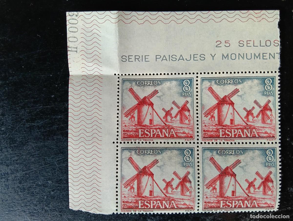 Sellos: ESPA&Ntilde;A 1973 - TURISMO - MOLINOS DE LA MANCHA - CIUDAD REAL - EDIFIL 2133 - bloque de 4