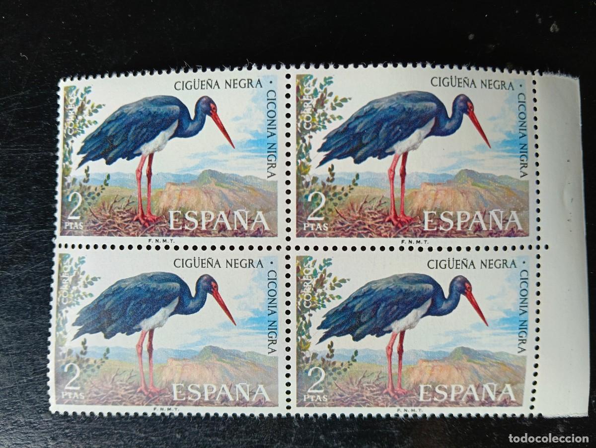 Sellos: espa&ntilde;a 1973 - Edifil 2135 - Fauna Hispanica, cig&uuml;e&ntilde;a negra - bloque de 4