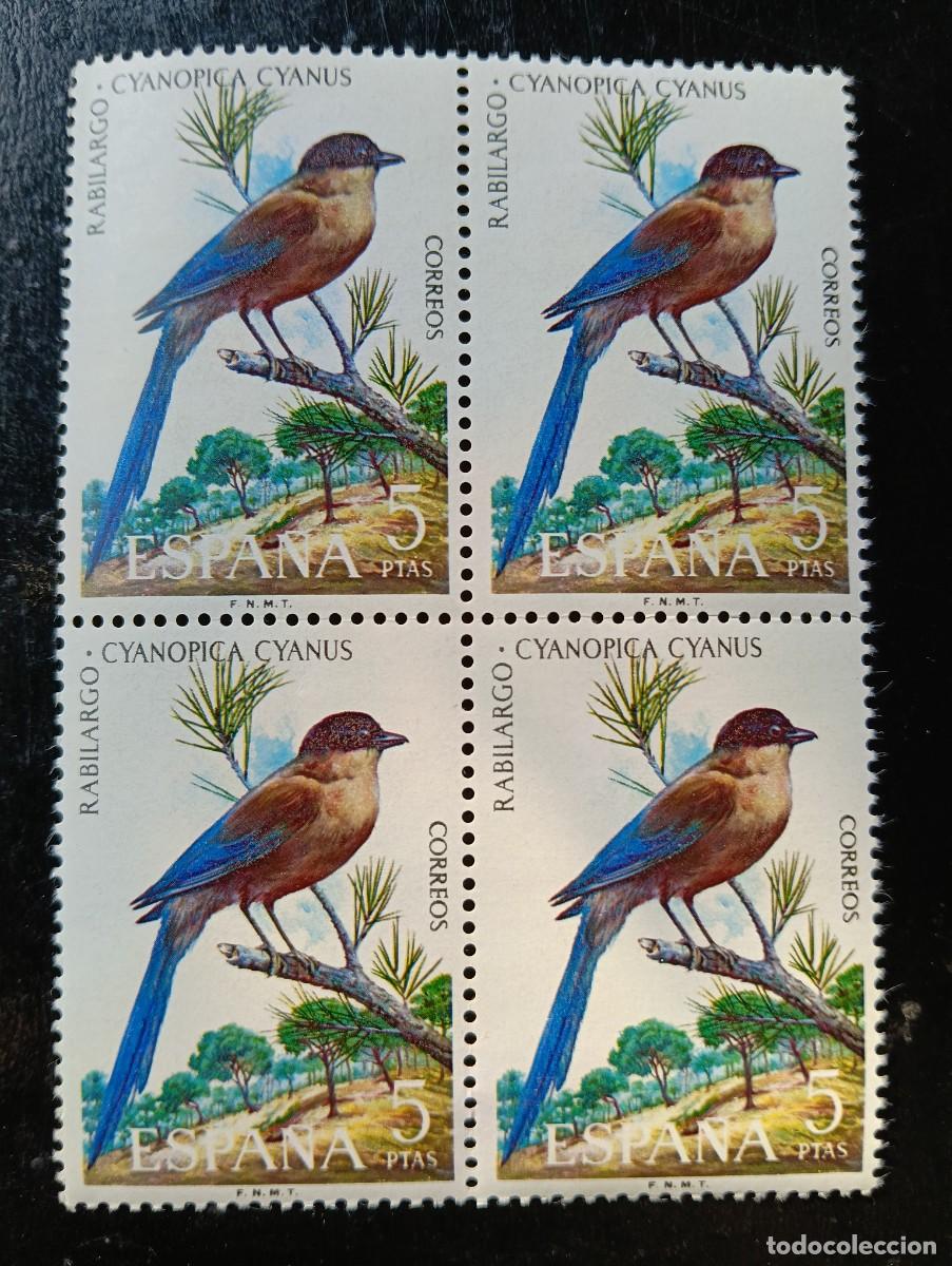 Sellos: espa&ntilde;a 1973 - Edifil 2136 - Fauna Hispanica, rabilargo - bloque de 4