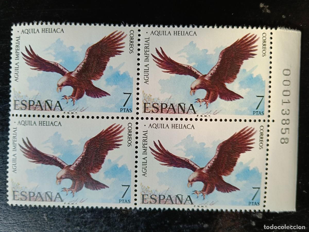 Sellos: espa&ntilde;a 1973 - Edifil 2137 - Fauna Hispanica, aguila imperial - bloque de 4