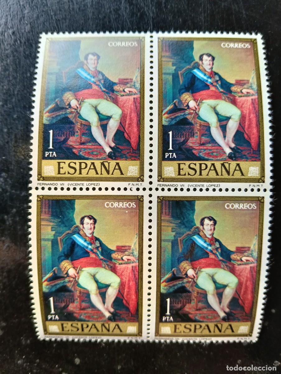 Sellos: Espa&ntilde;a 1973 - Edifil 2146 - Vicente L&oacute;pez Porta&ntilde;a. Fernando VII - Bloque de 4