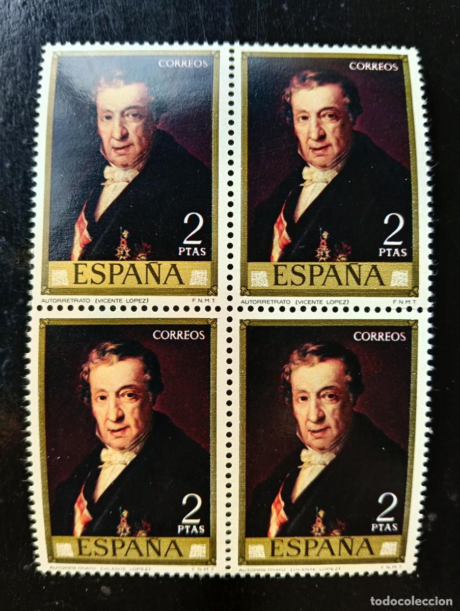 Sellos: Espa&ntilde;a 1973 - Edifil 2147 - Vicente L&oacute;pez Porta&ntilde;a. Autorretrato - Bloque de 4