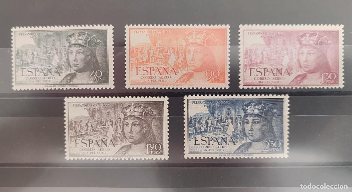 Sellos: Serie completa de sellos Fernando el Cat&oacute;lico 1952 MNH**