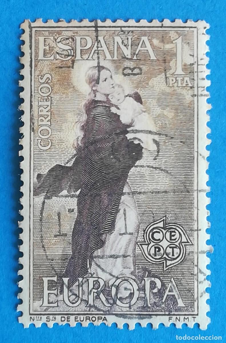 Sellos: Nuestra Se&ntilde;ora de Europa. 1 PTA. Edifil 1519. Usado.