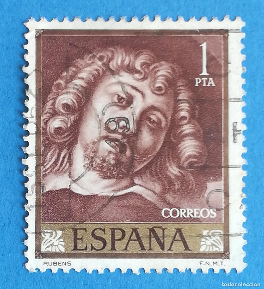Sellos: Autorretrato. Rubens. 1 PTA. Edifil 1435. Usado.
