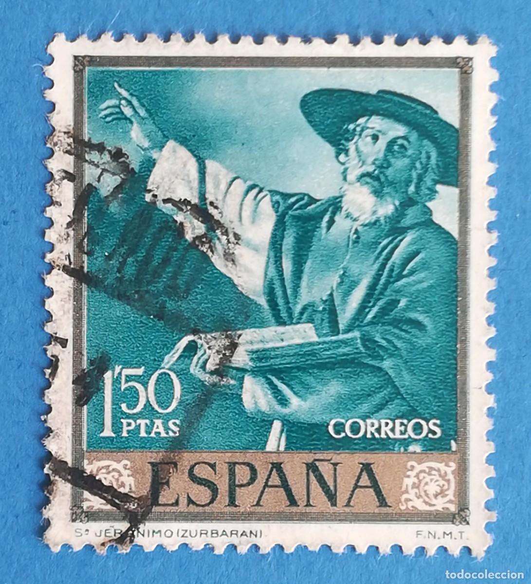 Sellos: San Jer&oacute;nimo (Zurbar&aacute;n). Edifil 1423. Usado. - Foto 1