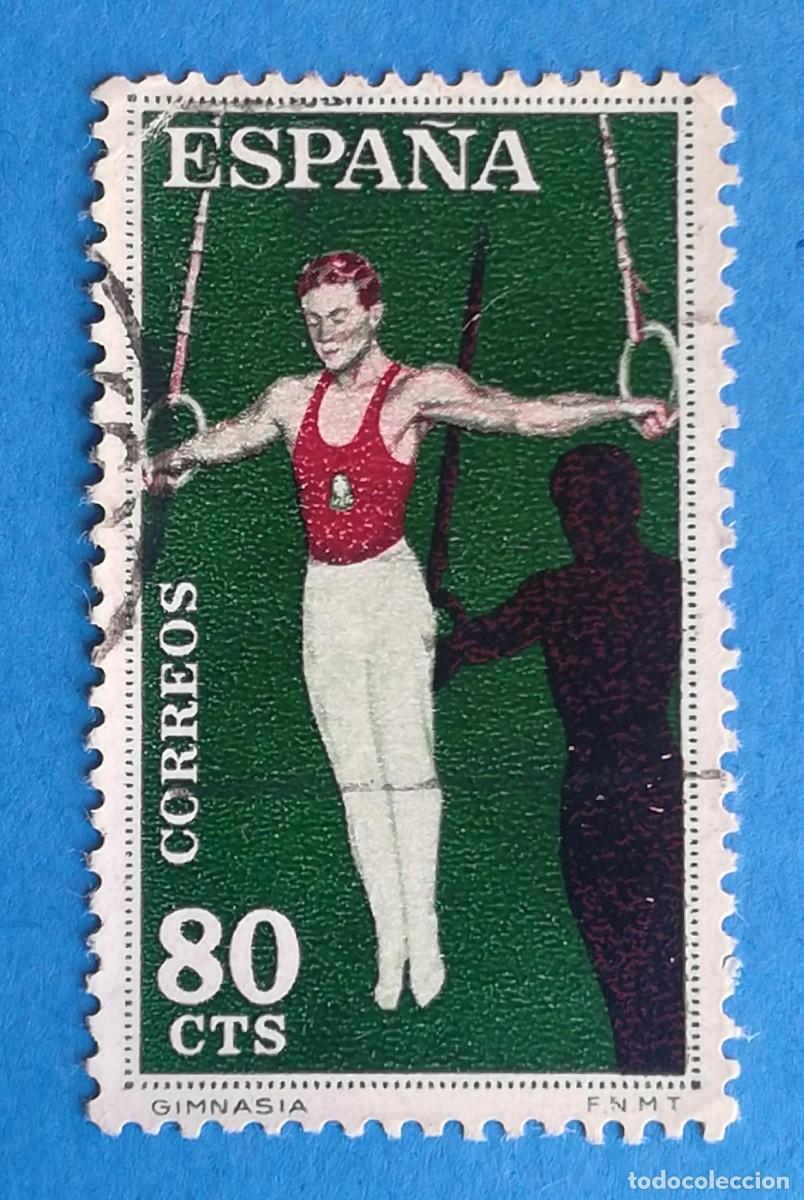 Sellos: Deportes. Gimnasia (Anillas). Edifil 1309. Usado.