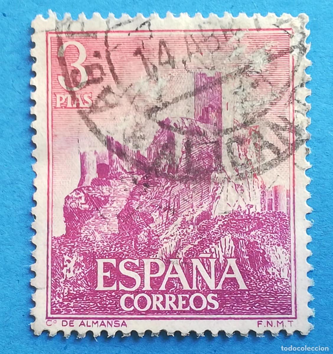 Sellos: Castillos de Espa&ntilde;a. Castillo de Almansa. Edifil 1745. Usado. - Foto 1