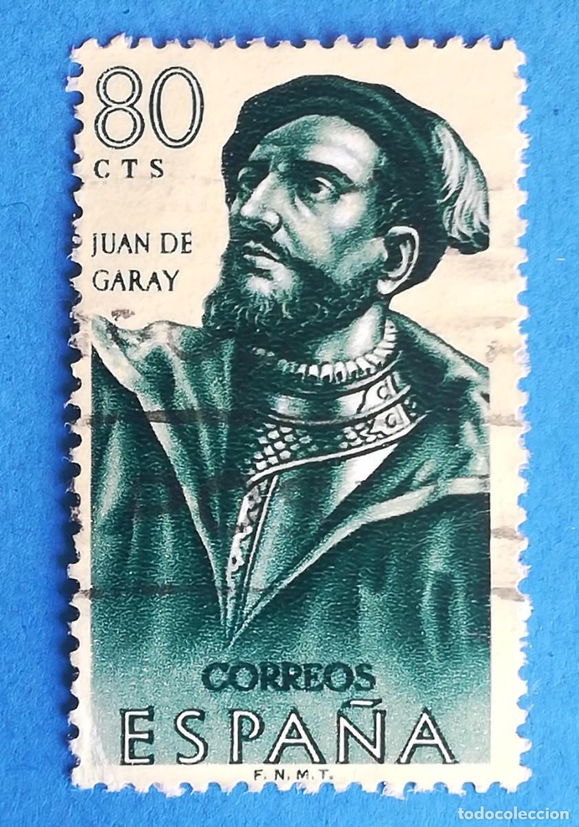 Sellos: Forjadores de Am&eacute;rica. Juan de Garay. Edifil 1456. Usado.