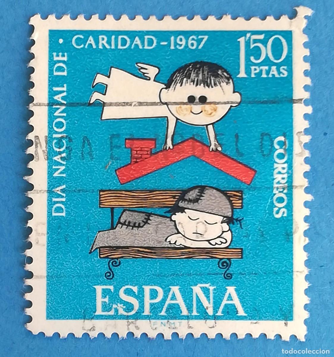 Sellos: D&iacute;a Nacional de la Caridad 1867. Edifil 1801. Usado.