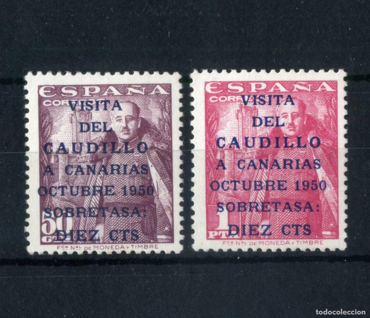 Sellos: XS- VISITA CAUDILLO CANARIAS 1950-1951 Nuevos Leve Se&ntilde;al Ed. 1088-1089 MH*