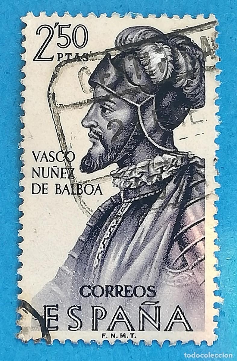 Sellos: Forjadores de Am&eacute;rica. Vasco N&uacute;&ntilde;ez de Balboa. Edifil 1531. Usado.