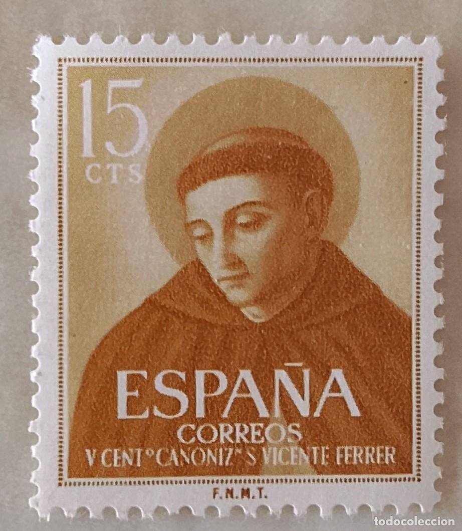 Sellos: Sellos. Edifil 1183. V Centenario de la Canonizaci&oacute;n de San Vicente Ferrer. A&ntilde;o 1955.