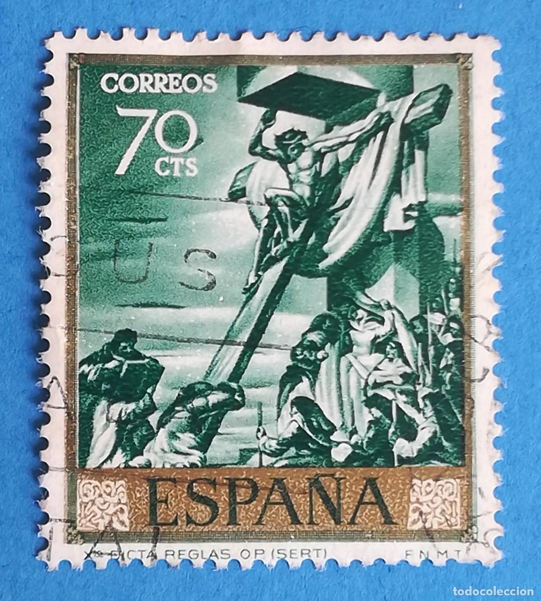 Sellos: Cristo dicta reglas (Josep Maria Sert i Badia). Edifil 1712. Usado.
